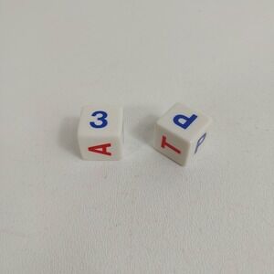 Pair Vintage Put & Take (P&T) 5/8" Bakelite Dice